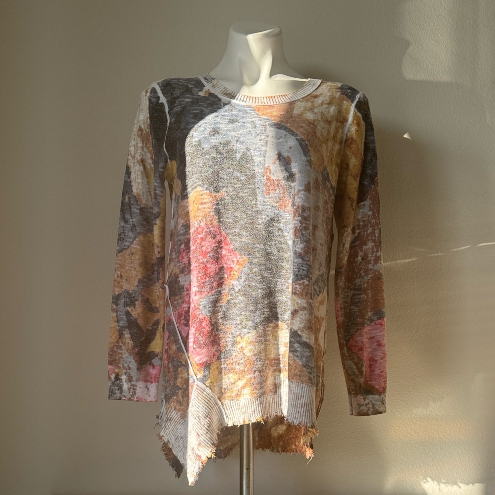 NIC+ZOE Multicolor Abstract Top